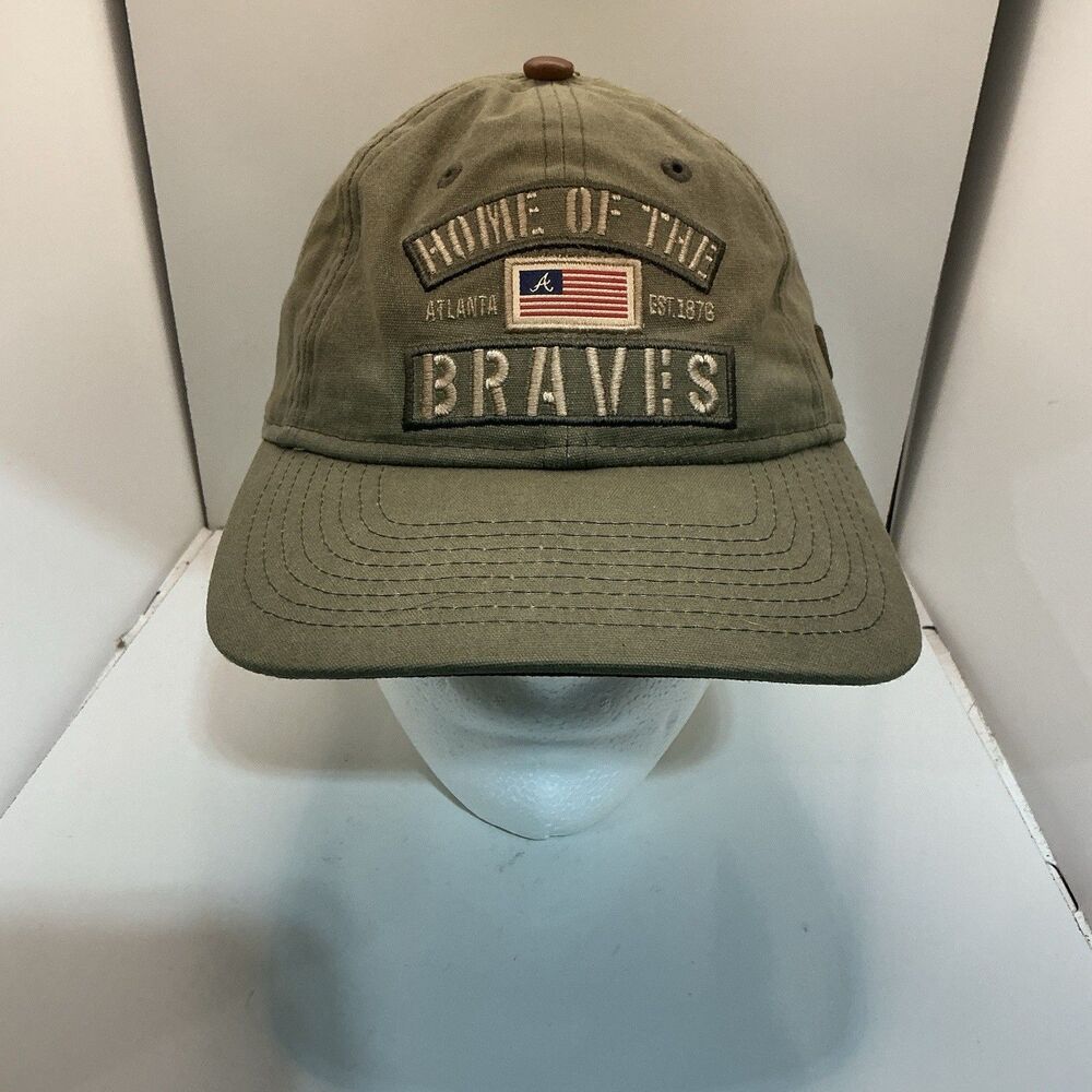 New Era Atlanta Braves 9Twenty Home Of The Braves Hat Olive Green Patriotic